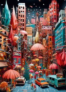 HEYE Čtvercové puzzle Paper-Like: Ulice 1000 dílků - Jigsaw Puzzle