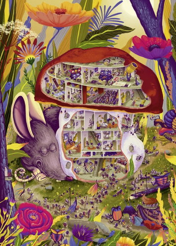 HEYE Puzzle Superfreunde: Mushroom House 1000 pieces - Jigsaw Puzzle - Main image