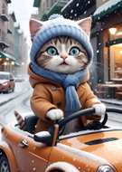 YAZZ Puzzle Cat driver 1000 pieces - Jigsaw Puzzle