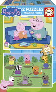 EDUCA Dřevěné puzzle Prasátko Peppa II 2 × 25 dílků - Jigsaw Puzzle