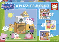 EDUCA Puzzle Prasátko Peppa 4v1 (12,16,20,25 dílků) - Jigsaw Puzzle