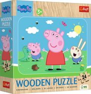 TREFL Dřevěné Prasátko Peppa: Seznamte se s roztomilou Peppou 24 dílků - Puzzle