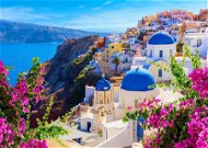 Jigsaw Enjoy Santorini with flowers, Greece 1000 pieces - Puzzle