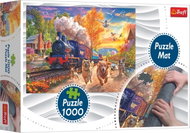 TREFL Puzzle Racing with a Train 1000 Pieces + Puzzle Mat - Jigsaw Puzzle