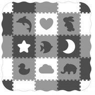ECOTOYS Animals and shapes black and white SX with borders - Foam Puzzle