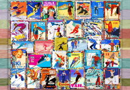 GRAFIKA Puzzle Ski postage stamps 1000 pieces - Jigsaw Puzzle