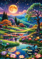 ALIPSON Full Moon Night Puzzle 500 pieces - Jigsaw Puzzle