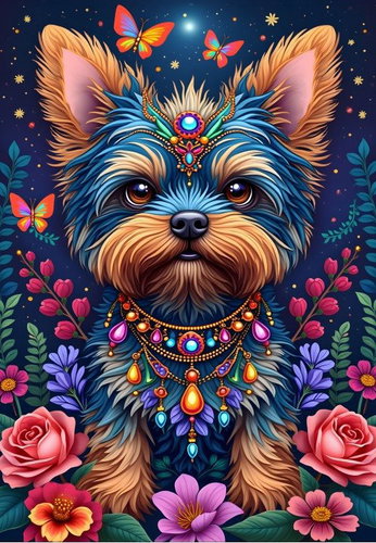 ALIPSON Puzzle Dog in the realm of flowers 1000 pieces - Jigsaw Puzzle - Main image