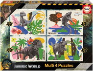 EDUCA Puzzle Jurský svět 4 v 1, 50, 80, 100, 150 dílků - Jigsaw Puzzle