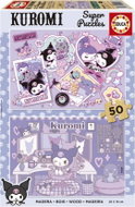 EDUCA Dřevěné puzzle Kuromi 2 × 50 dílků - Jigsaw Puzzle