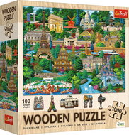 TREFL Wooden Puzzle Famous French Places 1000 pieces - Jigsaw Puzzle