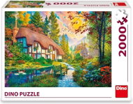 Dino Domek u řeky 2000 dílků - Jigsaw Puzzle