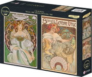 Grafika Umění A. Muchy: Snění, 1898 Sušenky Lefevre-Utile 1896, 2 × 500 dílků - Jigsaw Puzzle