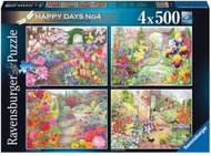 Ravensburger Happy Days č. 4: Nádherné zahrady 4 × 500 dílků - Jigsaw Puzzle