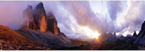 HEYE Panoramic Puzzle Three Peaks, Italy 1000 pieces - Jigsaw Puzzle - Main image