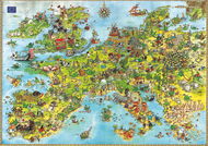HEYE Puzzle Draci - Mapa Evropy 4000 dílků - Puzzle