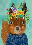 HEYE Puzzle Floral Friends: Cute Squirrel 1000 pieces - Jigsaw Puzzle