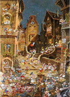 HEYE Puzzle Romantic Town: At Night 1000 pieces - Jigsaw Puzzle