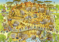 HEYE Puzzle Crazy Zoo: African Exposition 1000 pieces - Jigsaw Puzzle