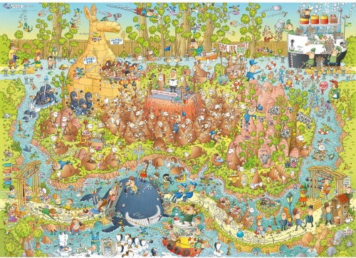 HEYE Puzzle Crazy Zoo: Australian Exposition 1000 pieces - Jigsaw Puzzle - Main image
