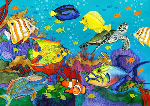 ENJOY Puzzle Underwater Rainbow 1000 pieces - Jigsaw Puzzle - Main image