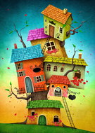 ENJOY Puzzle Fairy houses 1000 pieces - Jigsaw Puzzle