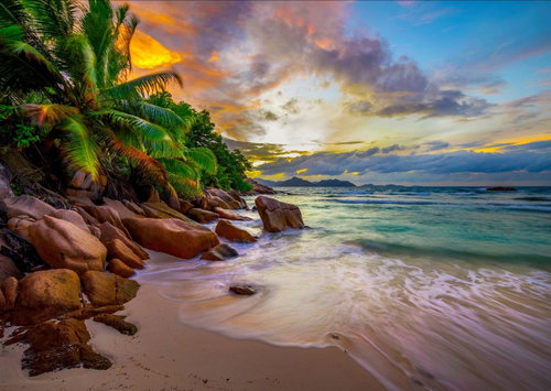 ENJOY Puzzle Seychelles beaches at sunset 1000 pieces - Jigsaw Puzzle - Main image
