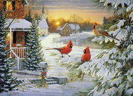 COBBLE HILL Cardinals at Sunset Puzzle 1000 pieces - Jigsaw Puzzle