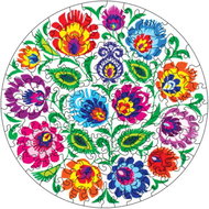 Coolkousky Puzzle 27 cm, in box, 15 × 15 × 4,6 cm, Mandala flowers - Wooden Puzzle