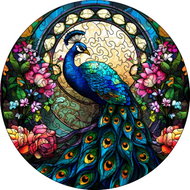 Coolkousky Puzzle 27 cm, in box, 15 × 15 × 4,6 cm, Peacock - Wooden Puzzle