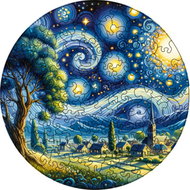 Coolkousky Puzzle 27 cm, in box, 15 × 15 × 4,6 cm, Night sky - Wooden Puzzle