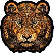 Coolkousky Wooden solo-track puzzle in box, 60 pieces, 21 × 21 cm, Lion - Wooden Puzzle