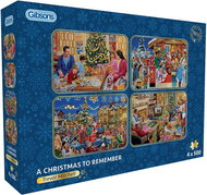 GIBSONS Puzzle Unforgettable Christmas 4 × 500 pieces - Jigsaw Puzzle
