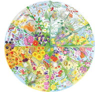 GIBSONS Round puzzle Year in the garden 500 pieces - Jigsaw Puzzle