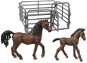 Rappa 2er-Set braune Pferde mit Zaun - Figuren