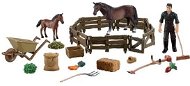 Rappa Pen with Brown Mare and Foal and Accessories - Figure Accessories