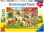 Ravensburger Puzzle 051786 Fröhlicher Tag auf dem Bauernhof 2x12 Teile - Puzzle