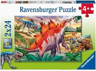 Ravensburger Puzzle 051793 Welt der Dinosaurier 2x24 Teile - Puzzle