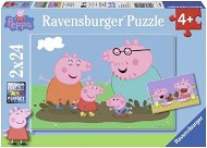 Ravensburger puzzle 090822 Prasiatko Peppa: Šťastná rodina 2× 24 dielikov - Puzzle