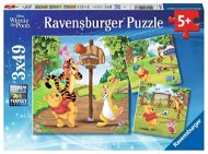 Ravensburger puzzle 051878 Disney: Medvedík Pu: Športový deň 3× 49 dielikov - Puzzle