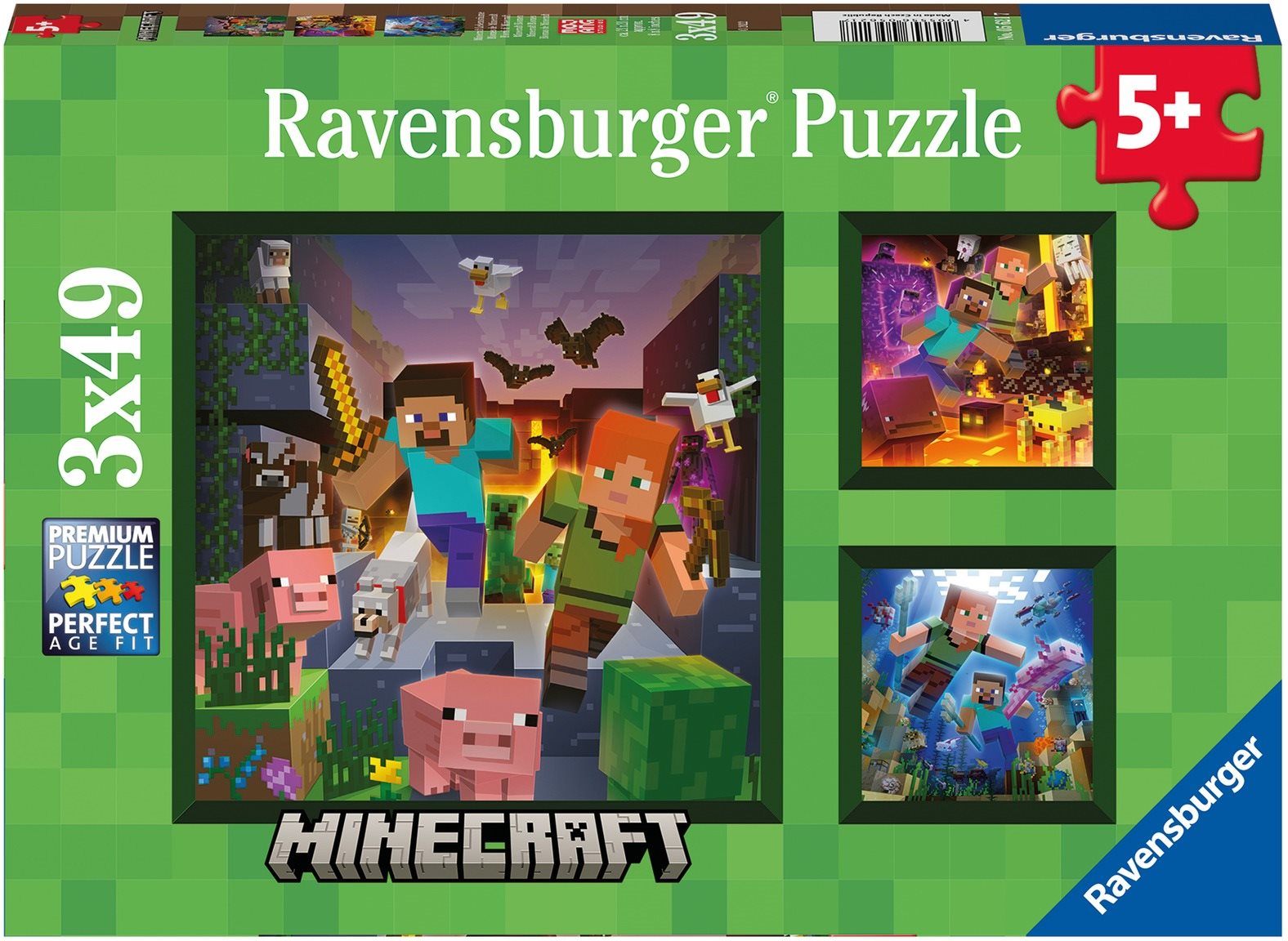 Ravensburger Puzzle 056217 Minecraft Biomes 3x49 db