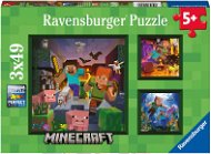 Ravensburger puzzle 056217 Minecraft Biomes 3× 49 dielikov - Puzzle