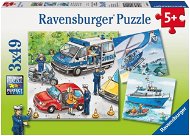 Ravensburger puzzle 092215 Polícia zasahuje 3× 49 dielikov - Puzzle