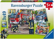 Ravensburger Puzzle 093359 Rettungskräfte im Einsatz 3x49 Teile - Puzzle