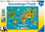 Puzzle Ravensburger Puzzle 132874 Állati világtérkép 150 db - Puzzle