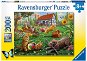 Ravensburger puzzle 128280 Zvieratá hrajúce sa na dvore 200 dielikov - Puzzle