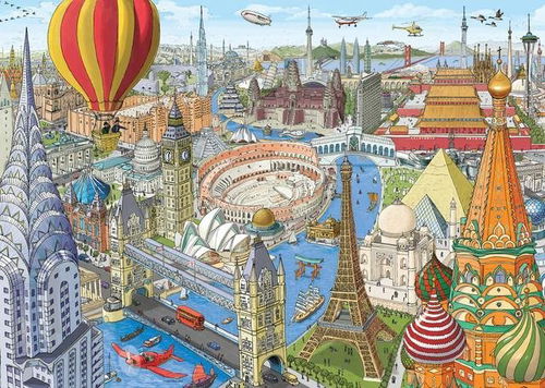 Ravensburger - Puzzle Giro del mondo in 80 giorni, 1000 Pezzi, Puzzle Adulti  - Ravensburger - Puzzle 1000 pz - illustrati - Puzzle da 1000 a 3000 pezzi  - Giocattoli