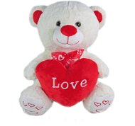 Medveď biely so srdcom – 30 cm - Plyšová hračka