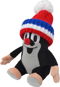 Little Mole 20cm Sitting, Red Tricolour Cap - Soft Toy