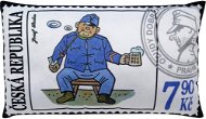 Polštář 30x18 cm, Švejk s půllitrem, poštovní známka - Polštář